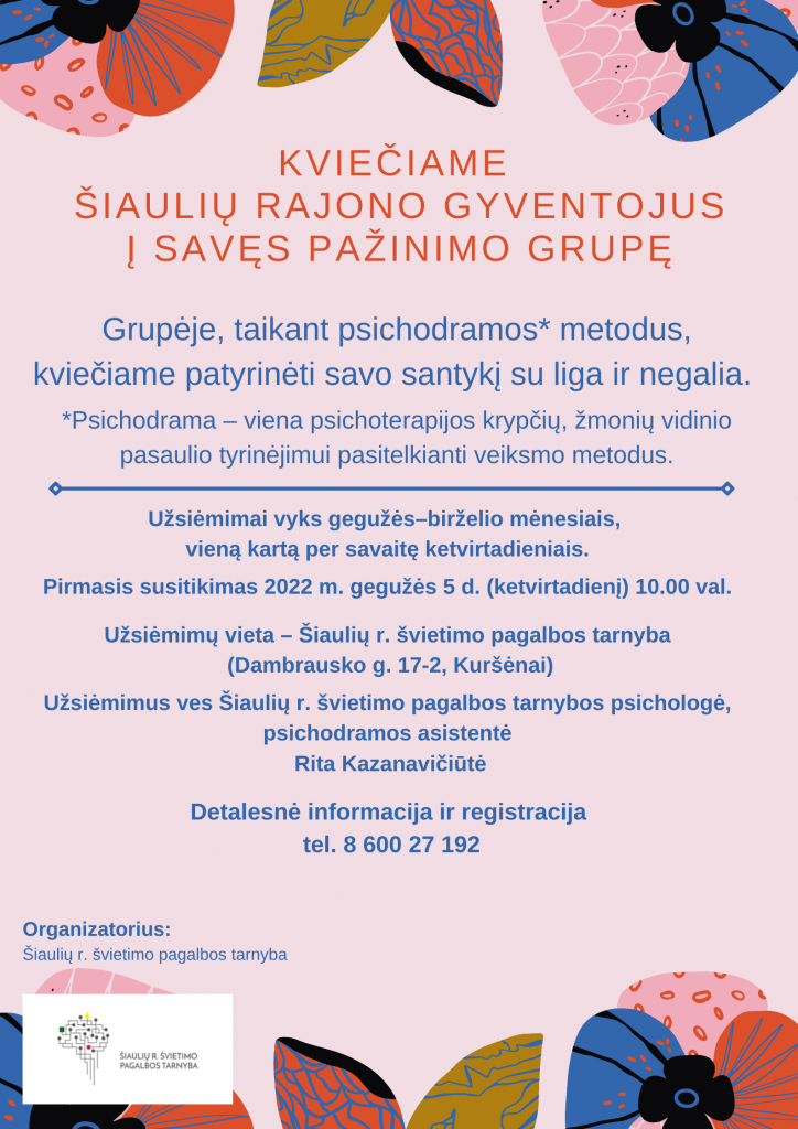 Kvieciame Siauliu rajono gyventojusi saves pazinimo grupe